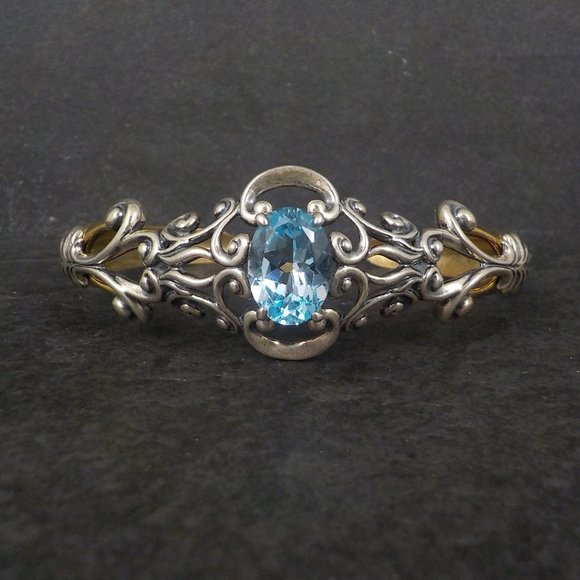 Carolyn Pollack Jewelry - Sterling Blue Topaz Cuff Bracelet Carolyn Pollack 7 Inches